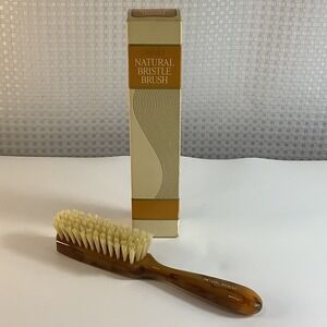 Avon Natural Bristle Hair Brush 8" Butterscotch Dark Caramel Swirl w/ Box VTG